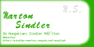 marton sindler business card